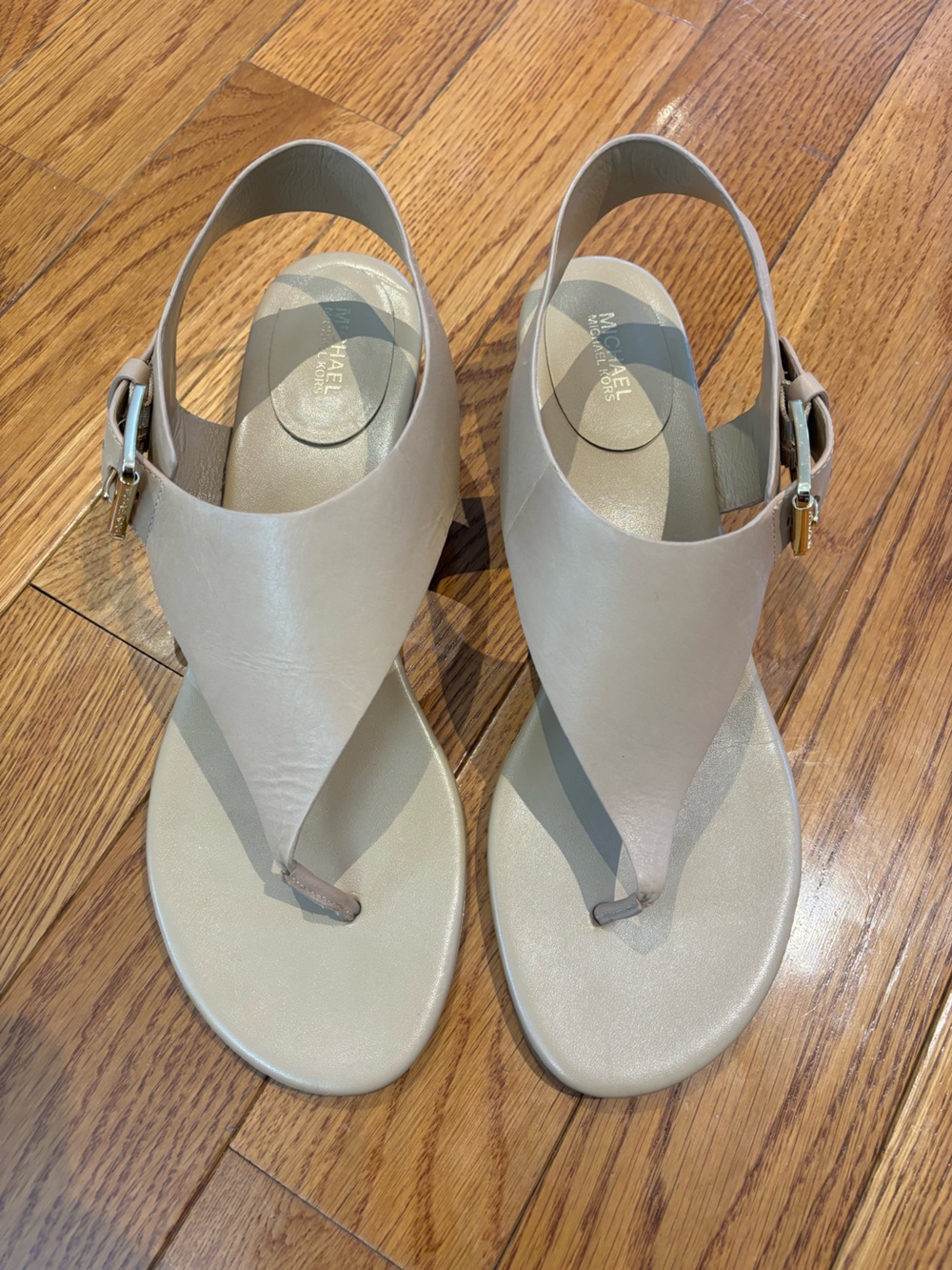 Minimalist Leather Michael Kors Robyn Nude Sandal